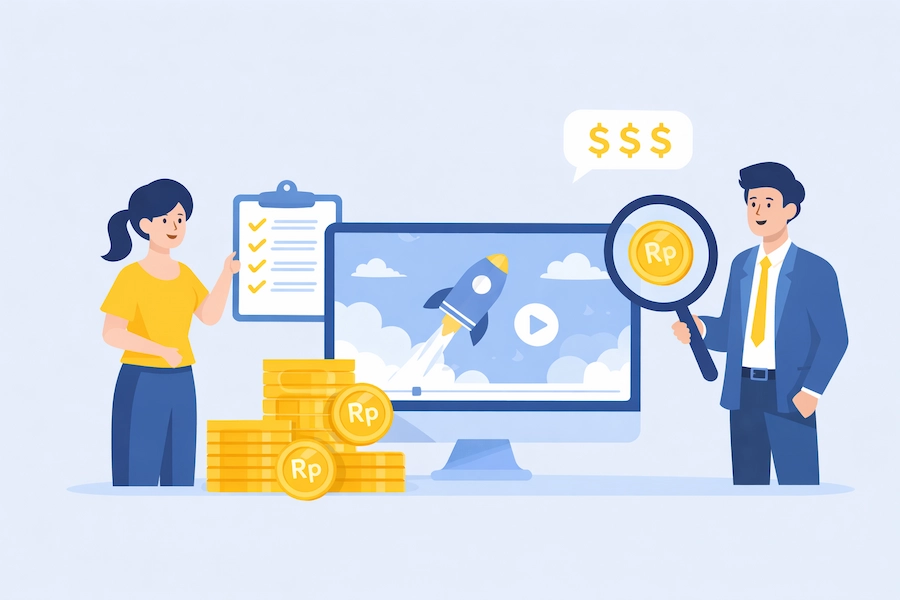 Ilustrasi biaya video animasi bisnis